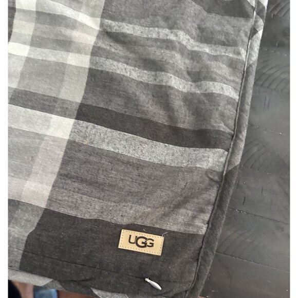 UGG Faux Fur Plaid Standard Sham Pillow Case Covers Reversilble Plush Set Of 2 - Picture 5 of 5